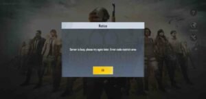 How to Fix Server is Busy Please Try Again Error Code Restricted Area in Pubg Mobile ?