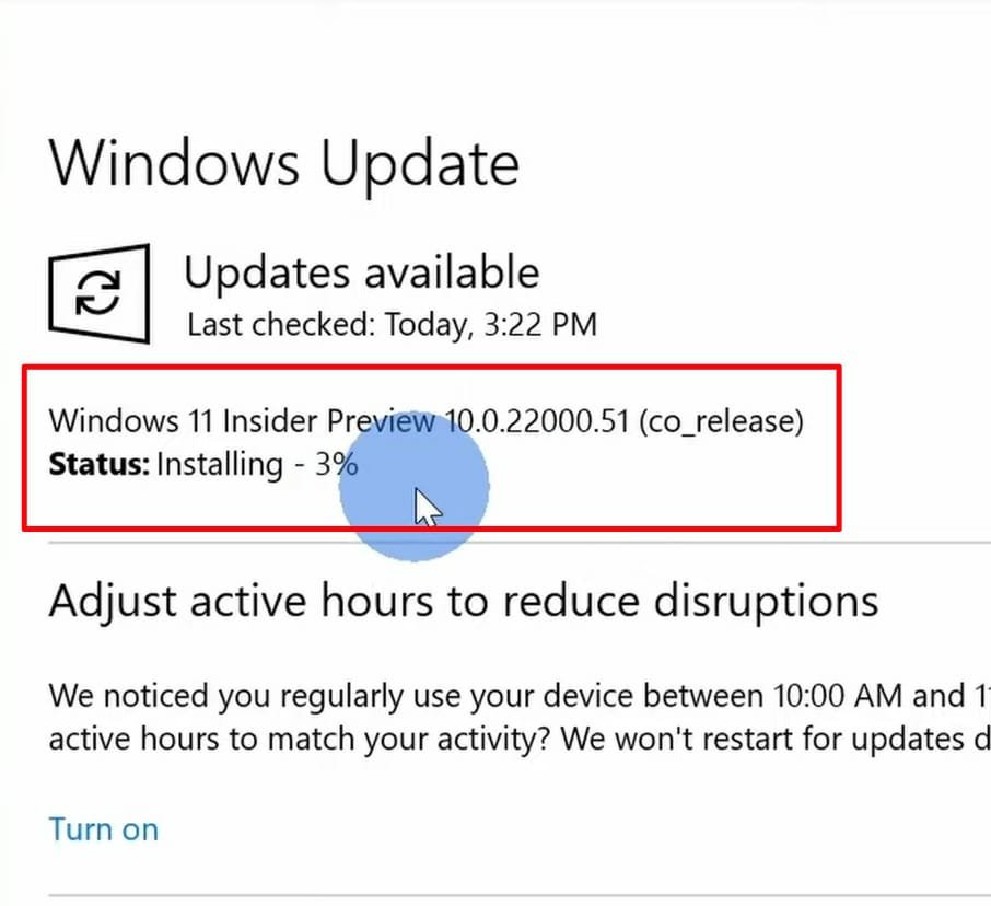Windows 11 starts downloading