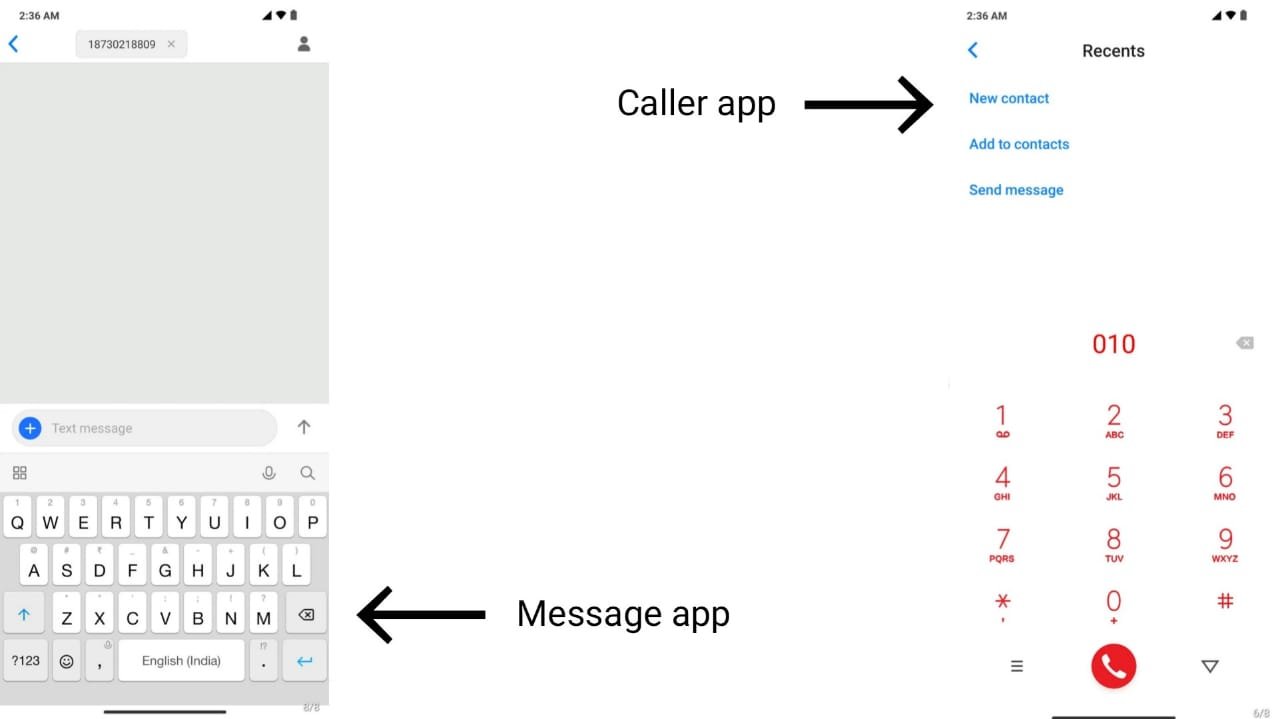 Oxygen OS caller and message App