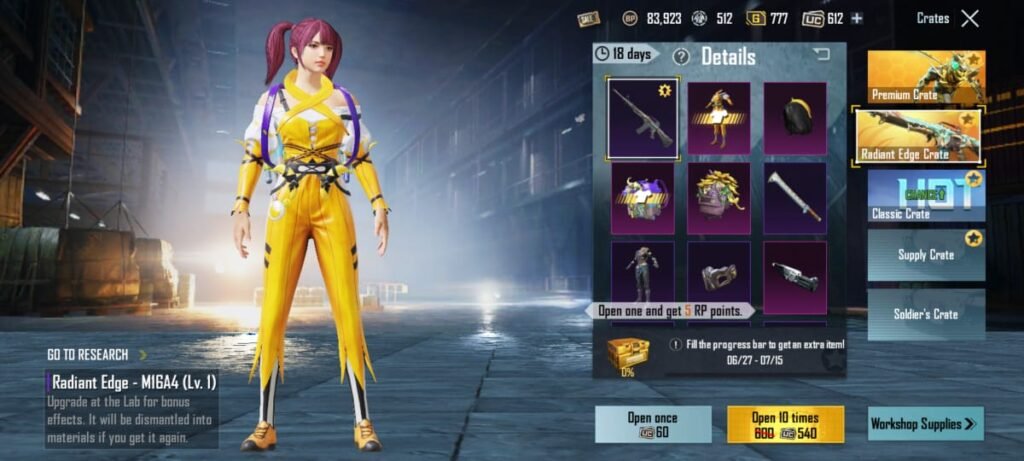Radiant Edge Crate Pubg Mobile/BGMI