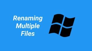 How to Rename Multiple Files At Once On Windows