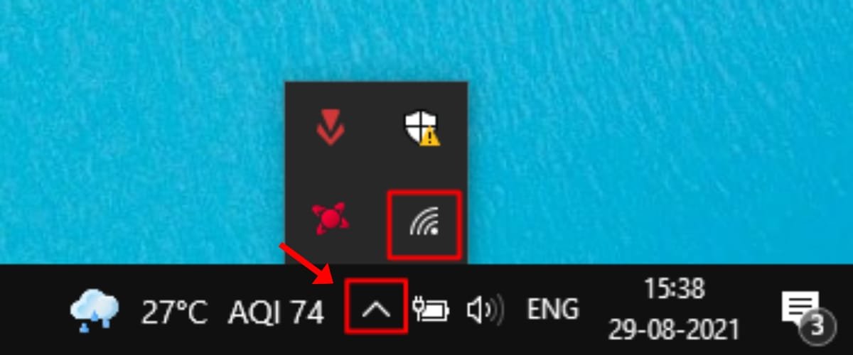 Arrow icon at task bar