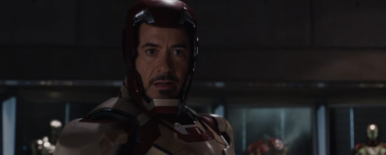 Ironman in his armor showing face