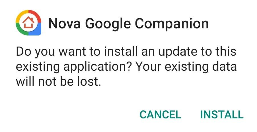 Nova Google Companion Install