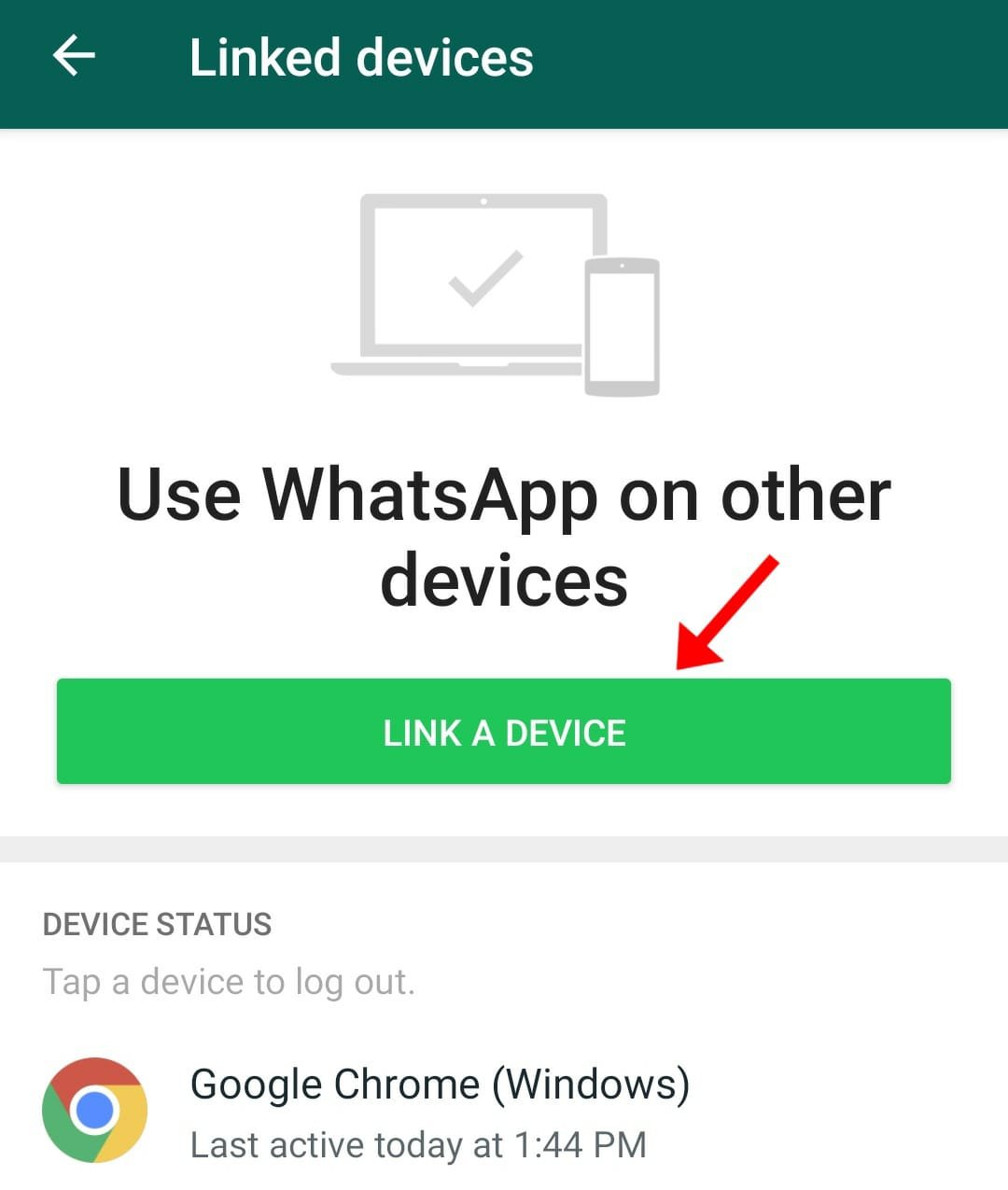 WhatsApp Device Link page