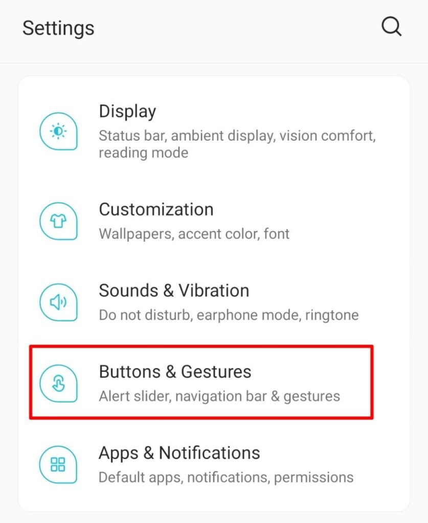 Button And Gestures Setting