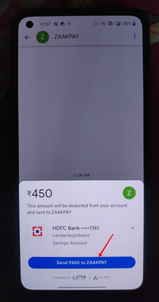 Payment confirm and mode