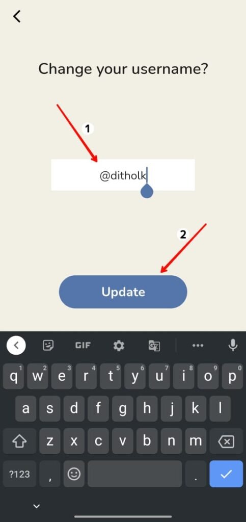 Username Update Page Clubhouse