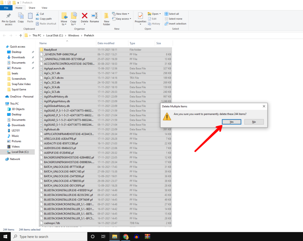 Delete Prefetch Data in Windows