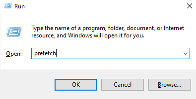 Searching prefetch in run