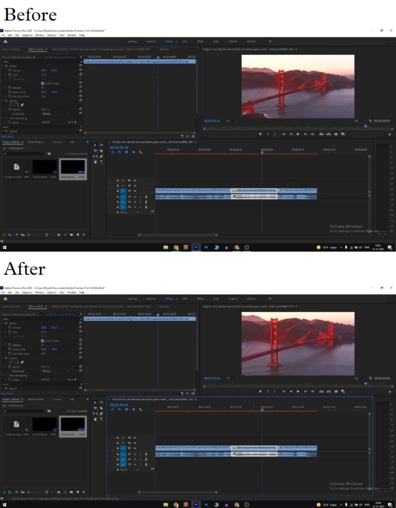 Before and After Result of Scaling Video