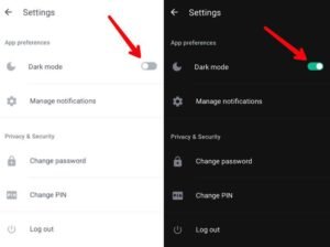Groww app dark mode and light mode