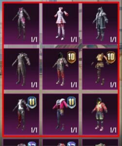 Legendary Items Dresses With Background color pink in Pubg Mobile