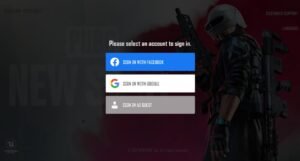 Sign in Options in Login Page Pubg New State