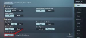 BGMI-Pubg Mobile Logout Button