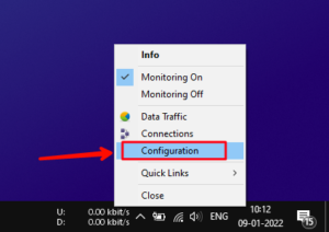 Configuration option for netspeed meter