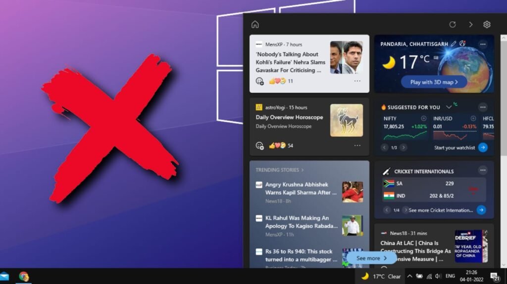 Disabling the News and Interest From Windows Taskbar