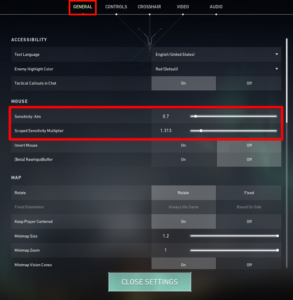 Valorant Mouse Aim and Scope Sensitivity Setting