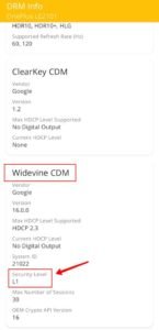 Widevine Version check on DRM info