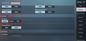 Gyroscope option in BGMI-Pubg Mobile