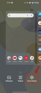 Long tap on OnePlus launcher