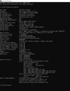 PC Specifications in Command Prompt