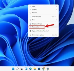 Right click on desktop and go to personalize