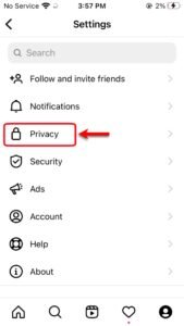 click on privacy option (2)