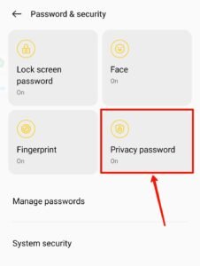 privacy password option oxygen os