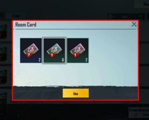 room card selection screen pubg bgmi