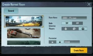 room type and map selection