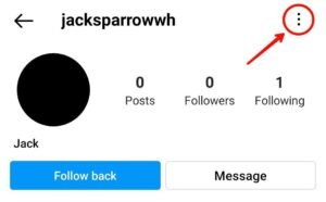 three dot menu from the profile