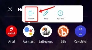 unhide apps option on oneplus phone