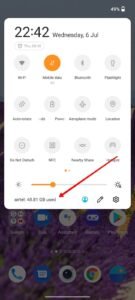 how to see data usage on oneplus notification panel