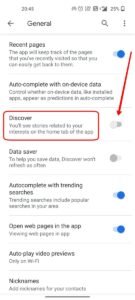 Turning Off the Google Discover