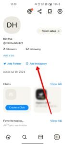 click on add intagram option from your profile page