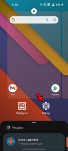 long tap on nova launcher home screen and go to settings