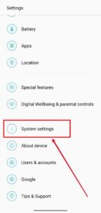 system setting on oneplus phone